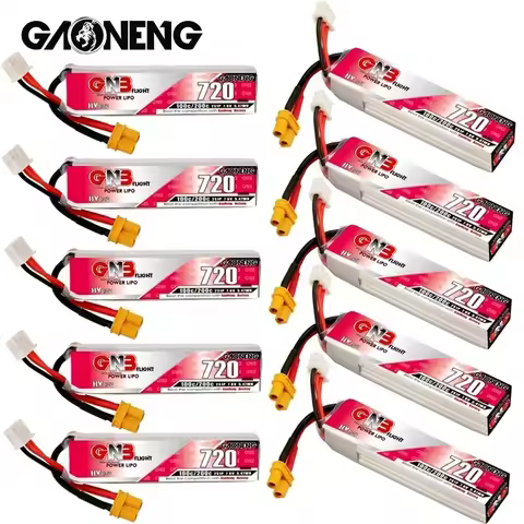 GAONENG GNB 2S HV Lipo Battery 720mAh 7.6V 100C/200C XT30U-F Plug for RC FPV Whoop Frame Kit Tinywho