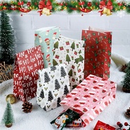 10pcs/set Christmas Gift Bags with Handle Assorted Design Paper Gift Bag Loop Handle with gift tag