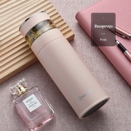 ขวดน้ำกันความร้อนพร้อมกรองชาและฝาภายในทำจากเงิน 999