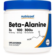 Nutricost Beta Alanine Powder 300 Grams (10.7oz) - 3 Grams Per Serving