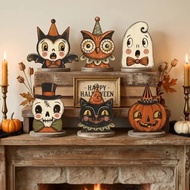 Halloween Decoration Halloween Decoration Desktop Decoration Halloween Funny Ghost Black Cat Pumpkin