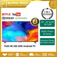 TCL 4K UHD Google TV P635  (50"/55"/65") Android Smart TV with Android 11 / HDR10 / Dolby Audio