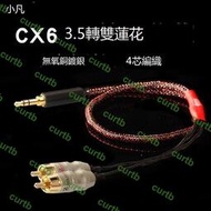 小凡 CX6一分二XLR音頻線電腦音響功放4.4平衡2.5mm3.5轉雙蓮花頭