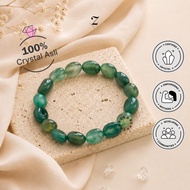 Zupazupazuuu | Green Agate Egg 8mm Bracelet - Bracelet - Hand Bracelet - Increase Positive Energy Or