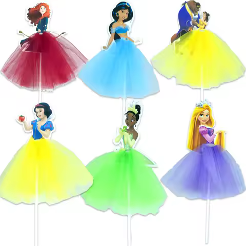 1pcs/lot Tangled Snow White Jasmine Princess Theme Birthday Party Girls Favor Decorate Tiana Beauty 