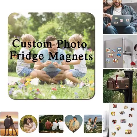 3/5pc square Personalized Photo Fridge Souvenir Magnet Custom Photo Magnet Magnet Magnet Fridge Magn