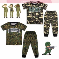 Set Baju Askar Camouflage Cotton-Sleepwear Boy Baju Tidur Budak Kanak Lelaki Pakaian Seragam Askar-Baju Uniform Askar