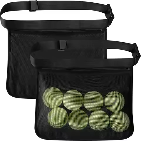 Tennis Balls Holder Bags Waist Bags Adjustable Belt Balls Training Mesh Pouch Pingpong Pickleball Go