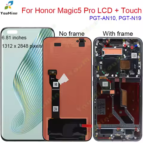 6.81'' For Huawei Honor Magic5 Pro LCD PGT-AN10, PGT-N19 Display Touch Panel Screen Digitizer Assemb