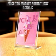 Acrylic Magnet Brochure Stand/Acrylic Brochure Holder/Price Tag 10x7