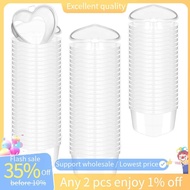 In -100 Pcs 2.4 Oz Valentine'S Day Heart Shaped Containers Plastic Box with Lids Reusable Small Port