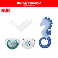 NUK Oral Care Finger+ Soother (6-12M)+ Teether Cool Sea Horse Set- Baby Kingdom
