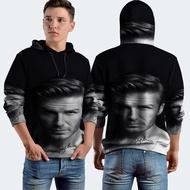 David Beckham Hair Style Fullprint Hoodie Jacket, Polyester Jersey Material