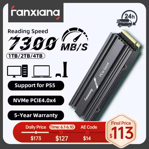 Fanxiang S880R 7450MB/s SSD NVMe M.2 2280 PCIe Gen 4 Gaming SSD 4TB 2TB 1TB Internal Solid State Har