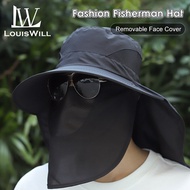 LouisWill Mens Sun Hat Fashion Fisherman Hat Summer Sun Protection Hat Outdoor Hiking Hat Anti-UV Ha