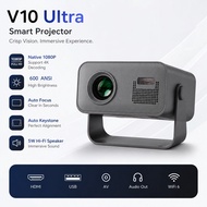 Projector V10 Ultra Android 14 2+16G 600 ANSI Brightness 1080P Native 4K Decoding Electric Focus WiF