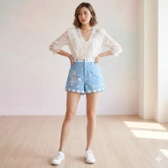BLT BRAND : Blue Shorts With Fox Print S