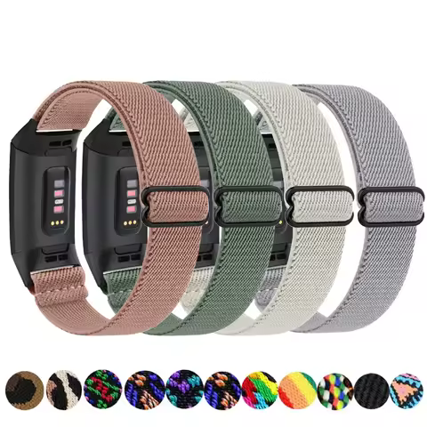 Nylon Elastic Loop Strap for Fitbit Charge 4 3 SE Band Nylon Sport Watchband Bracelet for Fitbit Cha