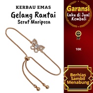 Gold Buffalo Mariposa Drawstring Chain Bracelet 10K Color