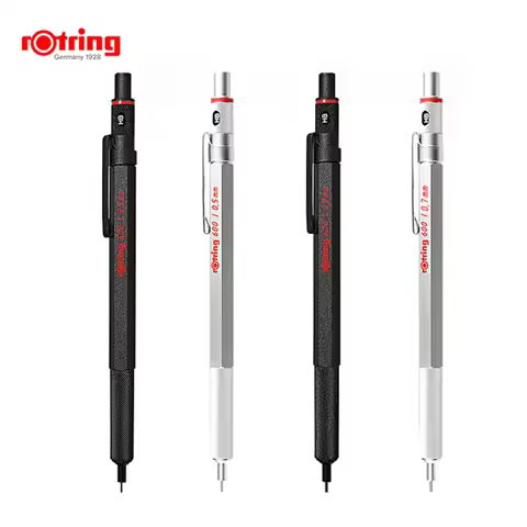 Rotring 600 Mechanical Pencils 0.5mm 0.7mm Professional Drawing Sketching Pens Metallic Body Hexagon