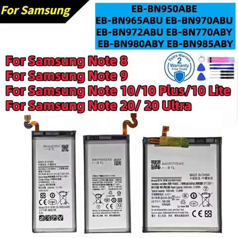 Replacement Battery For Samsung Galaxy Note 8 9 10 Plus 10 Lite 20 Ultra EB-BN950ABE EB-BN960ABE EB-