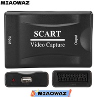 MIAOWAZ USB2.0 SCART Capture Card, Support MPEG4/AVI Formats Professional Game Video Capture Card, w