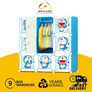 9 Doraemon Portable Wardrobe Cabinet Cube/ Almari Rak sudut