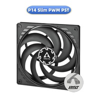 ARCTIC P14 Slim PWM PST Black 140mm Case Fan with PWM Sharing Technology (PST) Pressure-optimisedExt