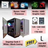 ✆❄[Kingswee] Intel / Ryzen Gaming PC G4560 I5 3470 10400F R5 3600 RX 560 Gtx 1050ti 1060 RTX 2060 Desktop