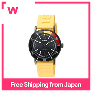 [TIMEX] นาฬิกา Timex สำหรับผู้ชาย,นาฬิกาควอตซ์หน้าปัดสแตนเลสสตีลดำนักดำน้ำมาตรฐานสีเหลืองขนาด43มม. TW2V71600