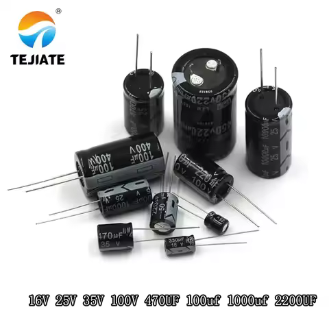 DIP Direct Inserted Aluminum Electrolytic Capacitor diy 16V 25V 35V 100V 470UF 100uf 1000uf 2200UF