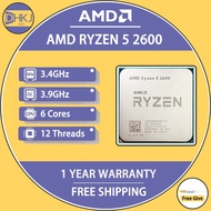 Used AMD Ryzen 5 2600 R5 2600 3.4 GHz Six-Core Twelve-Thread CPU Processor YD2600BBM6IAF Socket AM4