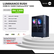 IDEALTECH LUMINANCE RUSH INTEL GAMING PC ( INTEL CORE I5 / NVIDIA RTX5060 8GB / 8GB RAM / 500GB SSD 