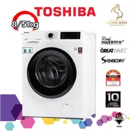 TOSHIBA Washing Machine Dryer INVERTER 8kg/5kg 2 In 1 Front Load Washer Dryer TWD-BK90S2M Washing Ma