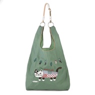 Kusuguru Japan 環保袋 極輕量2用肩背手提防潑水Matilda款 -深綠