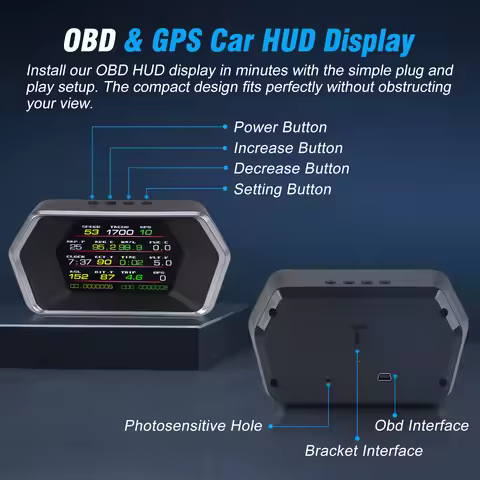 OBD2 GPS On-Board Diagnostic Computer Projector Car Electronics Digital Head Up Display Smart P17 Fo