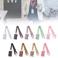 weroyal Heart Print Card Holder with Removable Lanyard Water Resistant ABS Card Case For Work Event 