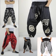 Samurai Pants Hill Tribe Hmong Miao Harem Yoga Fitness Chiang Mai Cotton Hippie Bohemian Baggy Aradi
