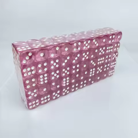 100Pcs 14mm Transparent Colorful Acrylic Round Corner 6 Sided D6 Point Dice For Family Board Games