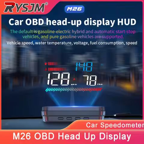 M26 Car OBD Head Up Display Car Tachometer Voltage Meter Display Digital OBD2 Water Temp Meter RPM C