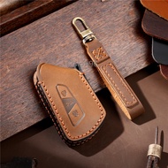 Genuine Leather Car Key Case Cover for VW Volkswagen Golf 8 Mk8 2020 Skoda Octavia Smart Keyless Rem