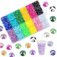 3/4mm Jelly Color Glitter Resin Rhinestones Glue On Crystal Nail Gems for Clothing Decorations Diamo
