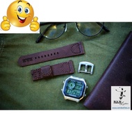 SMOOTH SIMPLE WATCH STRAP - GENUINE COW LEATHER - CASIO AE1200 / SEIKO5 - GENUINE RAM LEATHER.