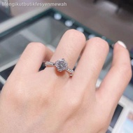 ✺◑Bintang baru Zhou platinum pt950 cincin berlian cadangan cincin perkahwinan pasangan cincin cincin berlian asli wanita