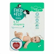 TESCO FRED & FLO TAPE DIAPERS S M L XL XXL TRIAL PER PC