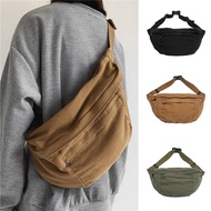 russet japan bag kipling sling bag Lazy Sail Cloth Bag Men's Large Capacity Crossbody Bag Trendy Brand Chest Bag Japanese Student Backpack Retro Casual Shoulder Bag
