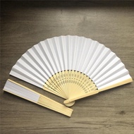 Fan Factory Wholesale Folding fan White Paper fan Folding fan Wedding Advertising Blank Paper fan Re