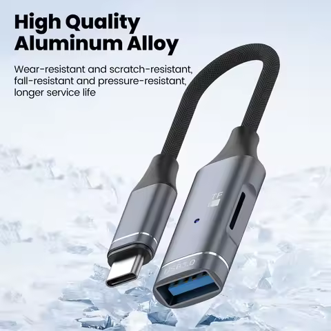 2 in1 OTG Adapter Type C to USB TF Card Reader Multifunctional OTG Data Cable Converter For iPhone15