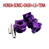 ดุมย่อแต่งงาน CNC 2ชั้น แท้ BOUSHI ดิสหน้า 5 รู +ดิสหลัง สำหรับ HONDA-SONIC=DASH=LS=TENAW100=125=110i=DREAM SUPERCUP สีม่วง งานสุดเทพ