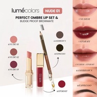 Lumecolors BROWLIPSET Paket Bundling Set Creme Lipstick Liptint Browmate Dalam Kemasan Gift Set Lips